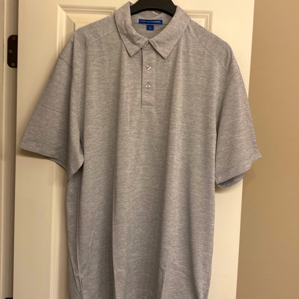 Port Authority, short sleeve, gray polo.,Large. New no tags.